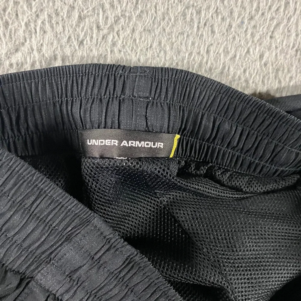 Under Armour Track Pants Men Medium 28x31 Loose Wide Leg Zip Ankle Spellout Logo